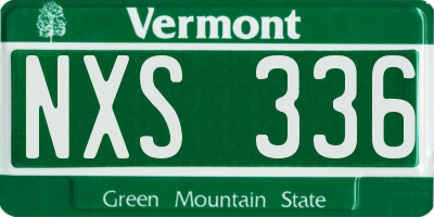 VT license plate NXS336