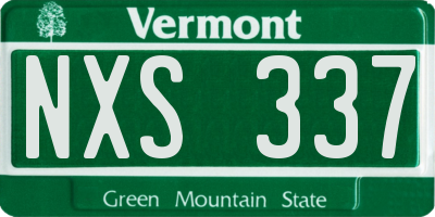 VT license plate NXS337
