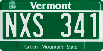 VT license plate NXS341