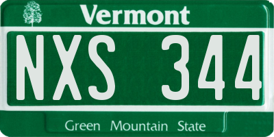 VT license plate NXS344