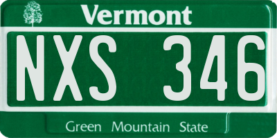 VT license plate NXS346