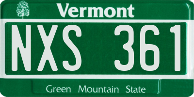 VT license plate NXS361