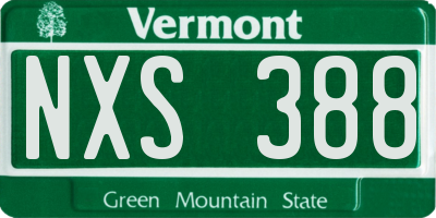 VT license plate NXS388