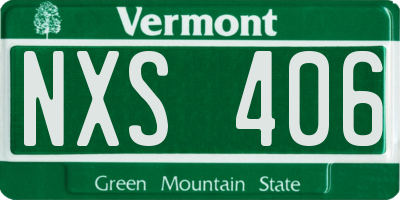 VT license plate NXS406
