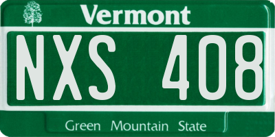 VT license plate NXS408
