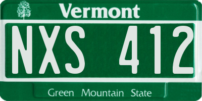 VT license plate NXS412