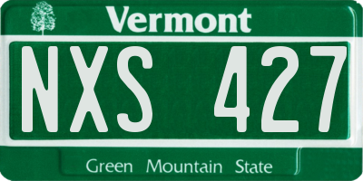 VT license plate NXS427
