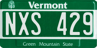VT license plate NXS429