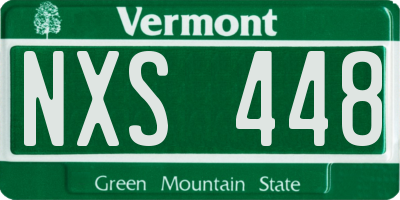 VT license plate NXS448