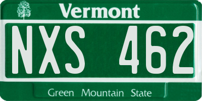 VT license plate NXS462