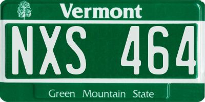VT license plate NXS464