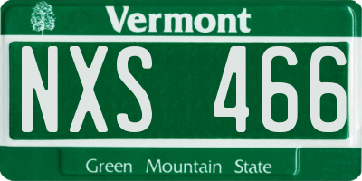 VT license plate NXS466