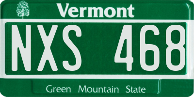 VT license plate NXS468