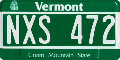 VT license plate NXS472