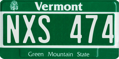 VT license plate NXS474