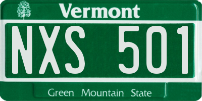 VT license plate NXS501