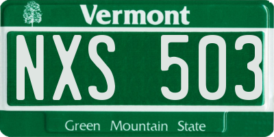 VT license plate NXS503