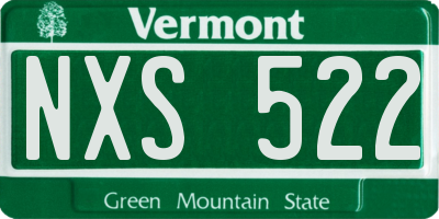 VT license plate NXS522