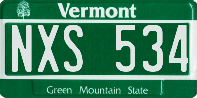 VT license plate NXS534