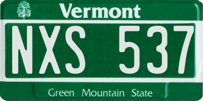 VT license plate NXS537