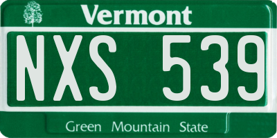 VT license plate NXS539
