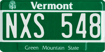 VT license plate NXS548