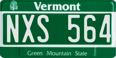 VT license plate NXS564