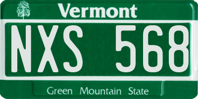 VT license plate NXS568