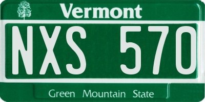 VT license plate NXS570