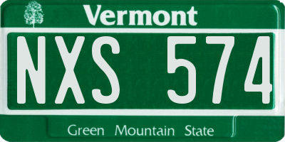 VT license plate NXS574