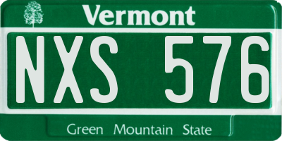 VT license plate NXS576