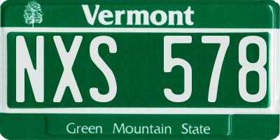 VT license plate NXS578