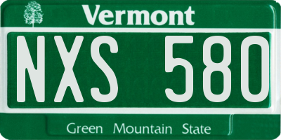 VT license plate NXS580