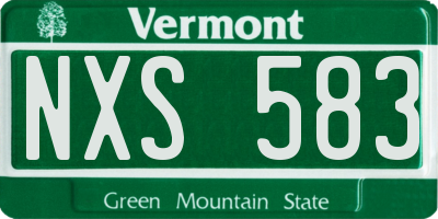 VT license plate NXS583