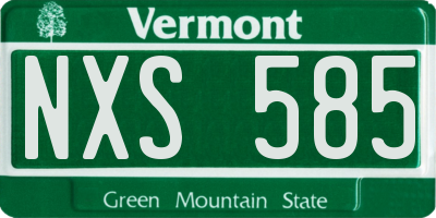 VT license plate NXS585