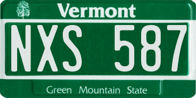 VT license plate NXS587
