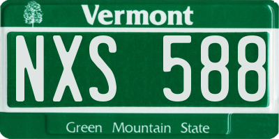 VT license plate NXS588