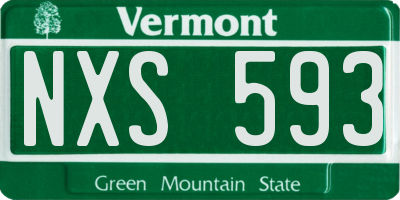 VT license plate NXS593