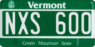 VT license plate NXS600