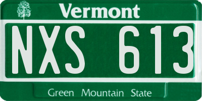 VT license plate NXS613