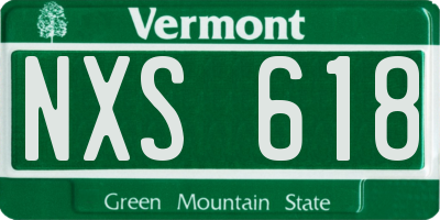 VT license plate NXS618