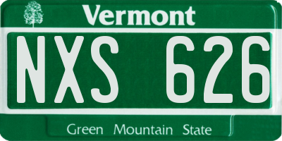 VT license plate NXS626
