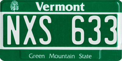 VT license plate NXS633