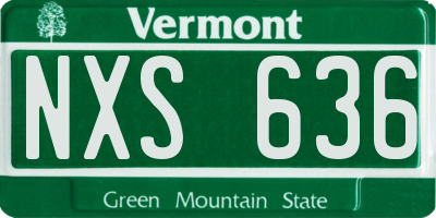 VT license plate NXS636