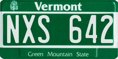 VT license plate NXS642