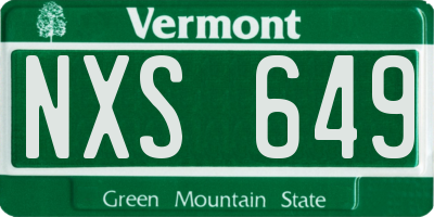 VT license plate NXS649