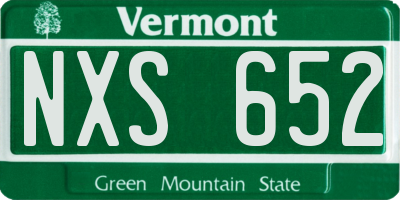 VT license plate NXS652