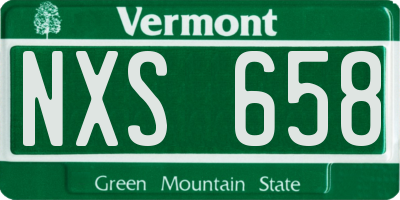 VT license plate NXS658