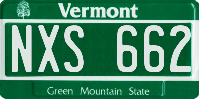 VT license plate NXS662