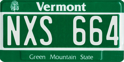 VT license plate NXS664